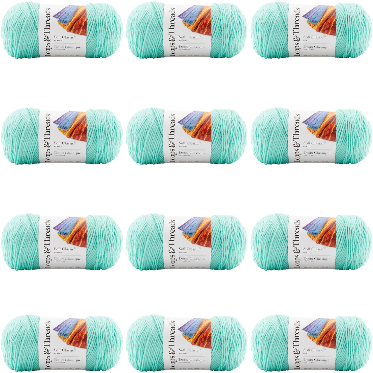 12 Pack: Soft Classic™ Solid Yarn by Loops & Threads®